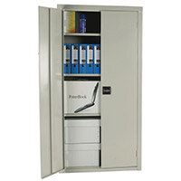 Cupboard Double Door C/W 3 Shelves Grey Doors HxWxD mm: 1800x1200x460 Cupboard Double Door C/W 3 Shelves Grey Doors HxWxD mm: 1800x1200x460