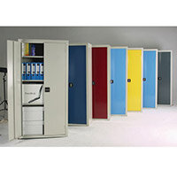 Cupboard Double Door C/W 2 Shelves Yellow Doors HxWxD mm: 900x900x460