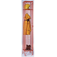 Coloured Wire Mesh Locker Standard 2 Compartment Red