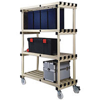 Shelving Plastic  Mobile Cream With Black Fittings 1565x1000x500