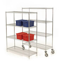 Olympic Super Erecta Static Chrome Wire Shelving Unit HxWxD 1590x914x457mm with 4 Adjustable Shelves - 363kg Shelf Loading Capacity