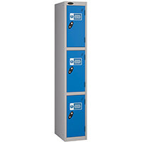 Probe 3 Door PPE Locker Cam Lock ACTIVECOAT W305xD460xH1780mm Silver Body Blue Door 7 Year Warranty