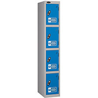 Probe 4 Door PPE Locker Cam Lock ACTIVECOAT W305xD305xH1780mm Silver Body Blue Door 7 Year Warranty