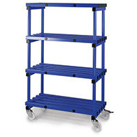 Shelving Plastic  Mobile Blue With Black Fittings 1565x1200x500