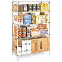Metro Quick Adjusting Chrome Wire Shelving System 1895mm High Starter Unit WxD 1525x356mm 5 Shelves & 4 Posts 275kg Shelf Capacity Metro Quick Adjusting Chrome Wire Shelving System 1895mm High Starter Unit WxD 1525x356mm 5 Shelves & 4 Posts 275kg Shelf Capacity