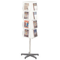 Busybase 4 Sided Revolving Leaflet Dispenser A5 White