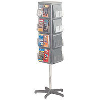 Busybase 4 Sided Revolving Leaflet Dispenser Size DL  1/3 A4 Grey