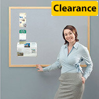 Eco-Friendly Noticeboard 2400x1200mm Light Oak Frame Grey Board
