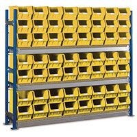 Toprax Longspan H1500Xw1812Xd328mm-Starter Initial Bay 56 Yellow Bins Toprax Longspan H1500Xw1812Xd328mm-Starter Initial Bay 56 Yellow Bins