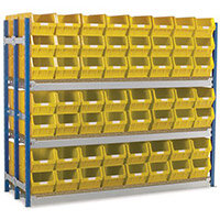 Toprax Longspan H1500Xw1812Xd625mm-Double Initial Bay 112 Yellow Bins