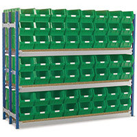Toprax Longspan H1500Xw1812Xd625mm-Double Extension Bay 112 Green Bins Toprax Longspan H1500Xw1812Xd625mm-Double Extension Bay 112 Green Bins
