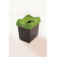 30 Litre Recycling Bin With Grey Body Lime Lid & Graphic 30 Litre Recycling Bin With Grey Body Lime Lid & Graphic