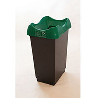 50 Litre Recycling Bin With Grey Body Green Lid & Graphic 50 Litre Recycling Bin With Grey Body Green Lid & Graphic