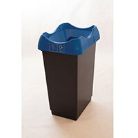 50 Litre Recycling Bin With Grey Body Blue Lid & Graphic 50 Litre Recycling Bin With Grey Body Blue Lid & Graphic