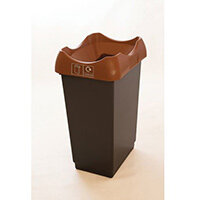 50 Litre Recycling Bin With Grey Body Brown Lid & Graphic 50 Litre Recycling Bin With Grey Body Brown Lid & Graphic