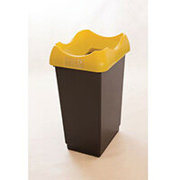 50 Litre Recycling Bin With Grey Body Ywllow Lid & Graphic 50 Litre Recycling Bin With Grey Body Ywllow Lid & Graphic