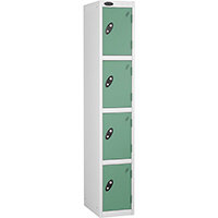 Probe 4 Door Locker Cam Lock ACTIVECOAT W305xD305xH1780mm White Body Jade Door 7 Year Warranty