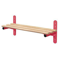 Probe Wall Mounted Bench Type F With Red Frame & Ash Slats L200xD350mm 7 Year Warranty