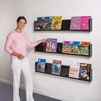 Shelf Style Wall Mounted Display  Pack Of 3  Black