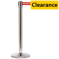 Queuemaster 550 Pol Stain Post 3.4M No Entry Red Webbing With White Print