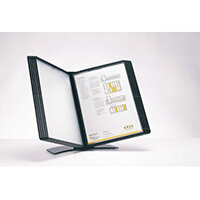 Easy Mount A4 Desk Display Unit With 10 Black Pockets
