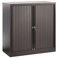 Cupboard Tambour Side Opening Medium Hxwxd: 1651X1000X470mm Black Cupboard Tambour Side Opening Medium Hxwxd: 1651X1000X470mm Black