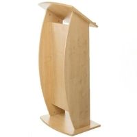 Curved Lectern Contemporary Design Maple Finish, Ready Assembled