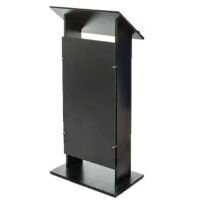 Presenters Lectern Black Ash Finish, Full Width Storage Shelf