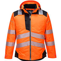 Portwest T400 PW3 Hi-Vis Winter Jacket Orange & Black Small