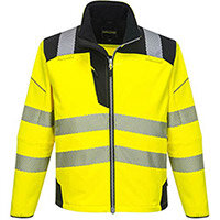 Portwest T402 PW3 Hi-Vis Softshell Jacket Yellow & Black XL