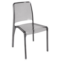 Clarity Translucent Polycarbonate Chair In Smoke Pack of 4 Clarity Translucent Polycarbonate Chair In Smoke Pack of 4