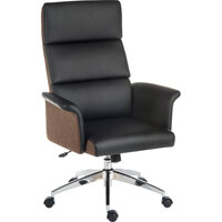 Elegance High Gull Wing Armed High Back Executive Office Chair With Supple Leather Look Upholstery In Black Elegance High Gull Wing Armed High Back Executive Office Chair With Supple Leather Look Upholstery In Black