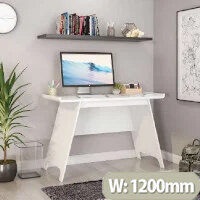 Towson Trestle Home Office Desk - White - Panel Leg - W1200mm Towson Trestle Home Office Desk - White - Panel Leg - W1200mm