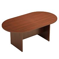 D-End Light Walnut Boardroom Table 1800mm Wide With Panel End Base D-End Light Walnut Boardroom Table 1800mm Wide With Panel End Base