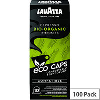 Lavazza Eco Caps Nespresso Coffee Machine Compatible Capsules 100% Compostable Bio - Pack of 100 Lavazza Eco Caps Nespresso Coffee Machine Compatible Capsules 100% Compostable Bio - Pack of 100