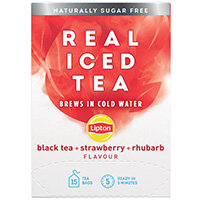 Lipton Cold Brew Black Tea Strawberry and Rhubarb Pack of 15 67737988 Lipton Cold Brew Black Tea Strawberry and Rhubarb Pack of 15 67737988