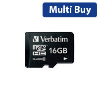 Verbatim MicroSDHC Memory Card Class 10 16GB With Adaptor 44082