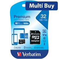 Verbatim 32GB Micro SDHC Card with Adapter, Black (Ref 44083) - Expandable Storage for Cameras & Smartphones