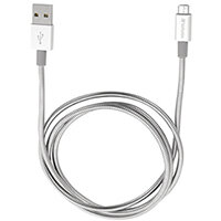 Verbatim Micro B USB Sync and Charge Cable 100cm Silver 48862 Verbatim Micro B USB Sync and Charge Cable 100cm Silver 48862