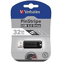 Verbatim Black Pinstripe 32GB USB 3.0 Flash Drive 49317 Verbatim Black Pinstripe 32GB USB 3.0 Flash Drive 49317