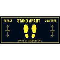 Social Distance Floor Sticker 400x180mm Pack of 5 Socialstick01Rec Social Distance Floor Sticker 400x180mm Pack of 5 Socialstick01Rec
