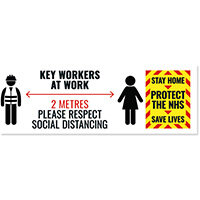 Social Distance Key Worker Sticker 450mm Pack of 5 Keyworkerstick01 Social Distance Key Worker Sticker 450mm Pack of 5 Keyworkerstick01