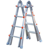 WAKU 101 - 8 Step Aluminium Telescopic Ladder - a durable, telescopic, multipurpose stepladder solution with non-slip design and easy storage