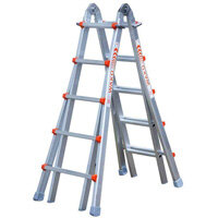 WAKU 102 - 10 Step Aluminium Telescopic Ladder - a durable, telescopic, multipurpose stepladder solution with non-slip design and easy storage