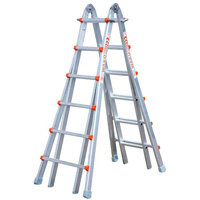 WAKU 103 - 12 Step Aluminium Telescopic Ladder - a durable, telescopic, multipurpose stepladder solution with non-slip design and easy storage