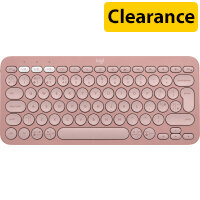 Logitech Pebble Keys 2 K380s keyboard RF Wireless + Bluetooth QWERTY UK English Pink