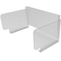 Pro-Tech Viral Plexiglass Desk Guard Screen with Wing Edge with Full Back - For Use with Desk Width 1200mm Pro-Tech Viral Plexiglass Desk Guard Screen with Wing Edge with Full Back - For Use with Desk Width 1200mm