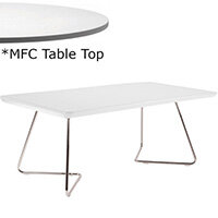 Frovi WIRE Rectangular Coffee Table With Chrome WIRE Frame & MFC Top W1000xD600xH420mm - Minimalist Design MFC Melamine Surface