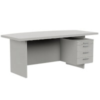 Grand Executive Office Desk With Right Side Drawers 1800mm Grey