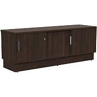 Grand Left Hand Side Large Credenza Unit With Sliding Doors & Back Door W1650xD480xH620mm Dark Walnut Grand Left Hand Side Large Credenza Unit With Sliding Doors & Back Door W1650xD480xH620mm Dark Walnut